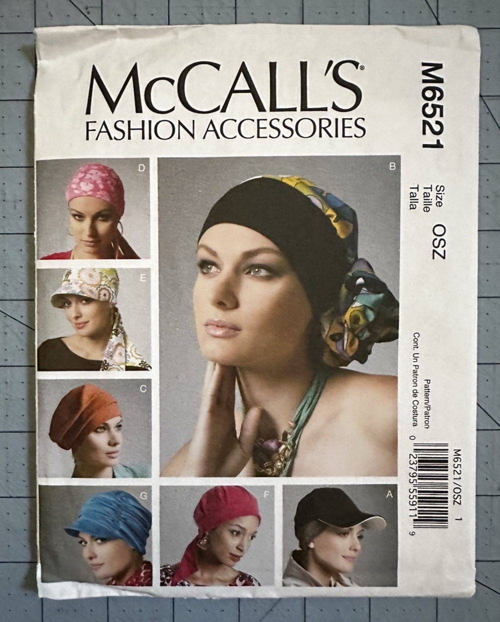 UNCUT McCalls M6521 Fashion Accessories, Headband Head Wraps Hats Headscarf